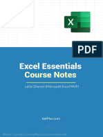 Excel Essentials: Course Notes