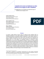 Configuraciones Manuales de La Mano No Dominante en Señas Bimanuales Asimétricas de La Lengua de Señas Colombiana