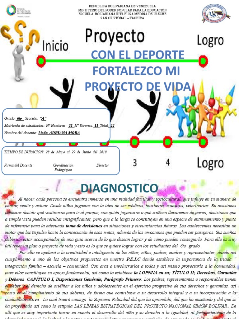 Proyecto de Vida para 6to Grado | PDF | Deportes | Comunicación