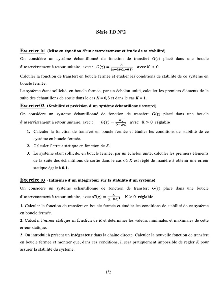 Série TD N2 | PDF | Échantillonnage (signal) | Informatique