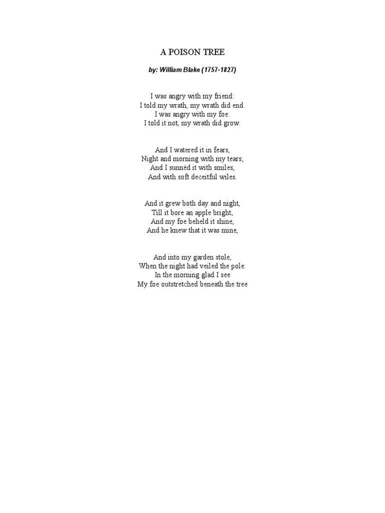 "A Poison Tree & A Love Lesson Poems" | PDF