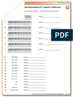 Binary To Denary: Worksheet 1 For Task 3 (Data Representation & Computer Architecture)