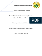 Promoción y Prevención en Salud Mental