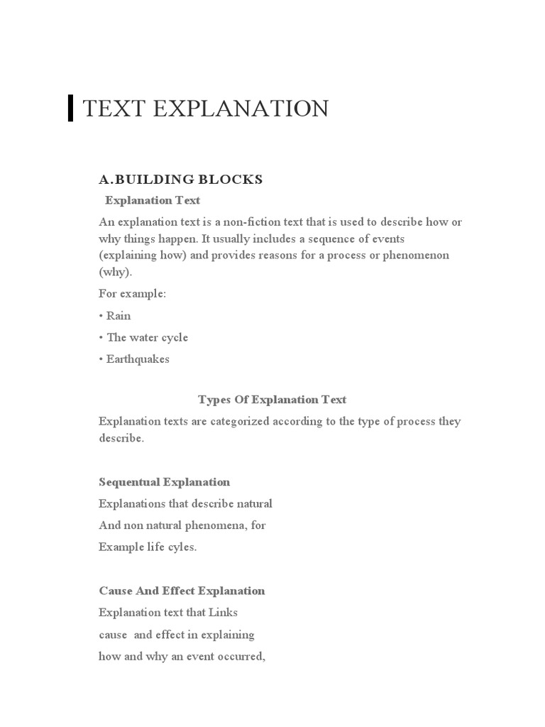 Explanation Text: Structure & Types | PDF
