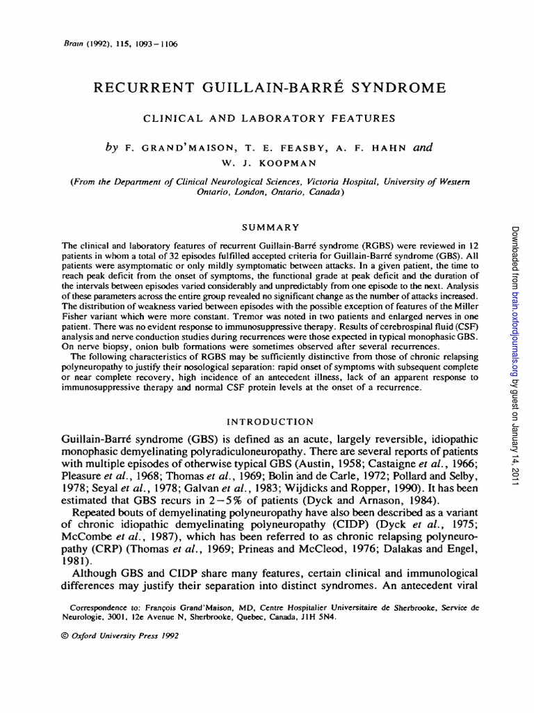 Recurrent Gbs Definition