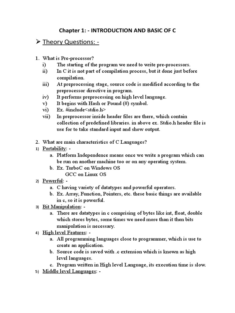 1210818-1.introduction and Basic of C | PDF | C (Programming Language ...