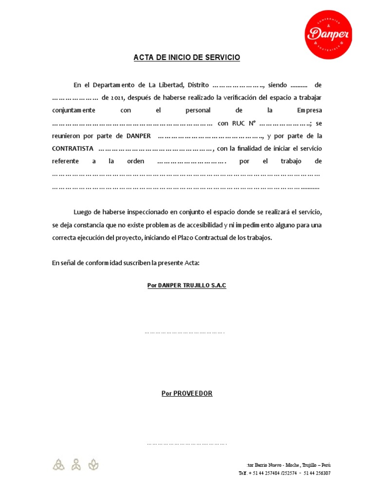 Formato Acta de Inicio | PDF