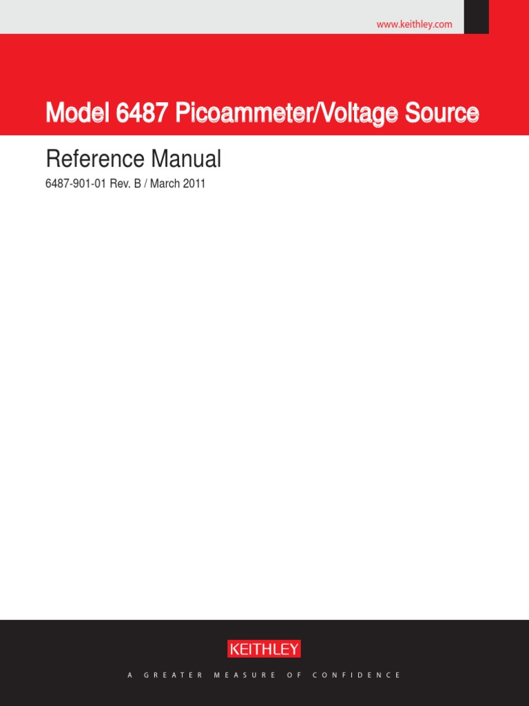 Reference Manual - Model 6487 Picoammeter/Voltage Source | PDF ...