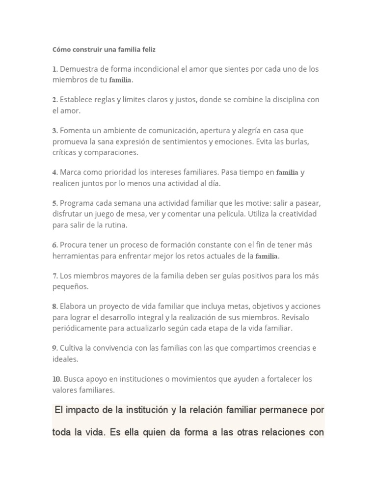 Claves para construir una familia feliz | PDF | Familia | Perdón