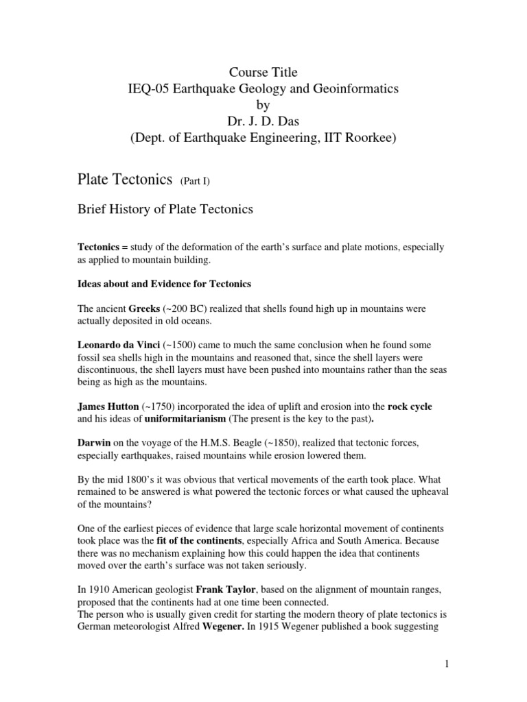 Plate Tectonics Notes PT I | PDF | Plate Tectonics | Earth