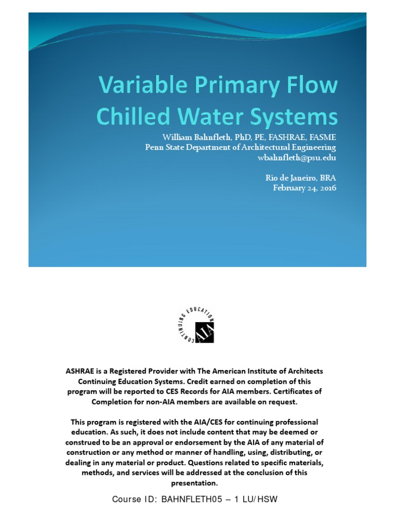 1292 Ashrae VARIABLE PRIMARY FLOW CHILLED WATER SYSTEMS PDF