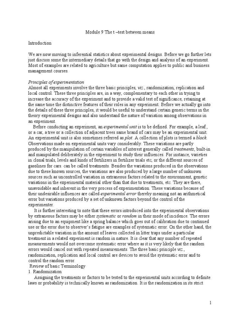 Mod. 8 A T Test Between Means | PDF | Statistical Hypothesis Testing ...
