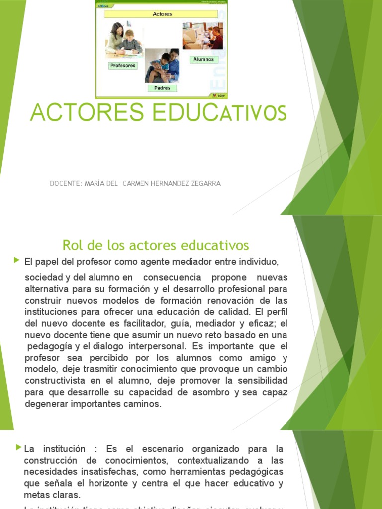 Perfiles de Actores Educativos en la Formación | PDF | Maestros ...