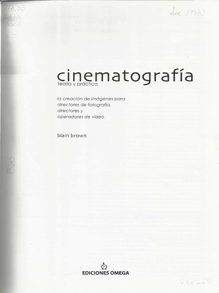 Brown, Blain Cinematografía Teoría y Práctica PDF Cine negro