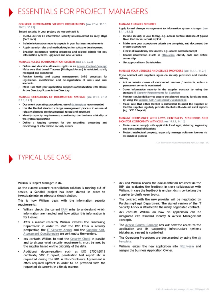 Essentials For Project Managers | PDF | Information Security | Access ...
