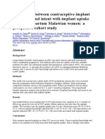 Association Between Contraceptive Implant Knowledge and Intent With Implant Uptake Among Postpartum Malawian Women: A Prospective Cohort Study