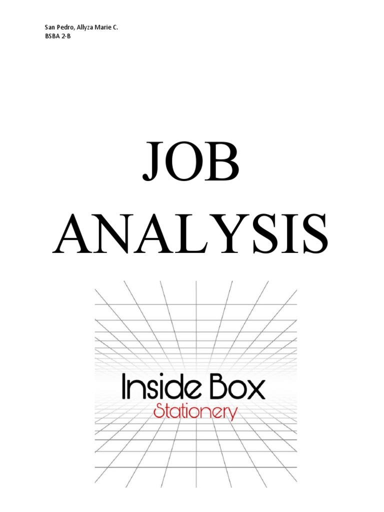 Job analysis san pedro allyza marie c bsba 2 b descargar gratis