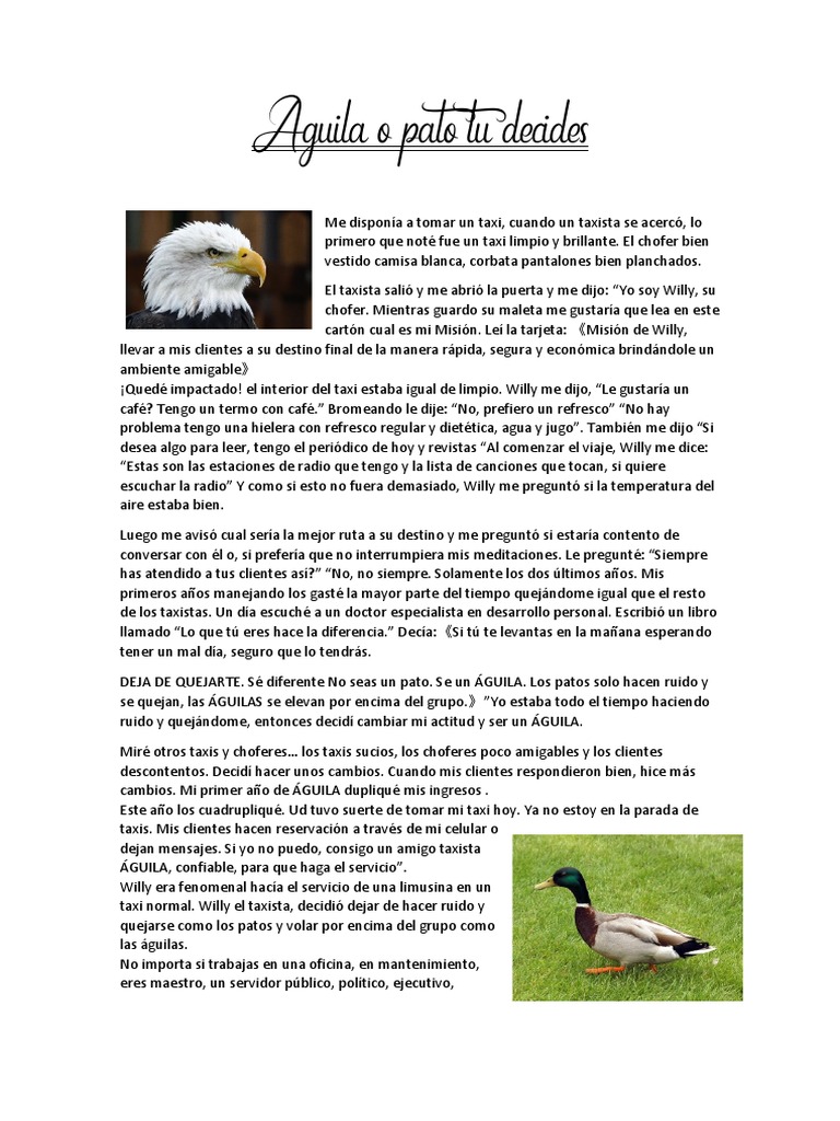 Águila o Pato Tú Decides | PDF