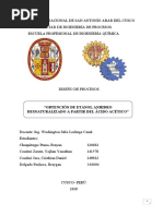 Obtención de etanol anhidro desnaturalizado a partir del ácido acético
