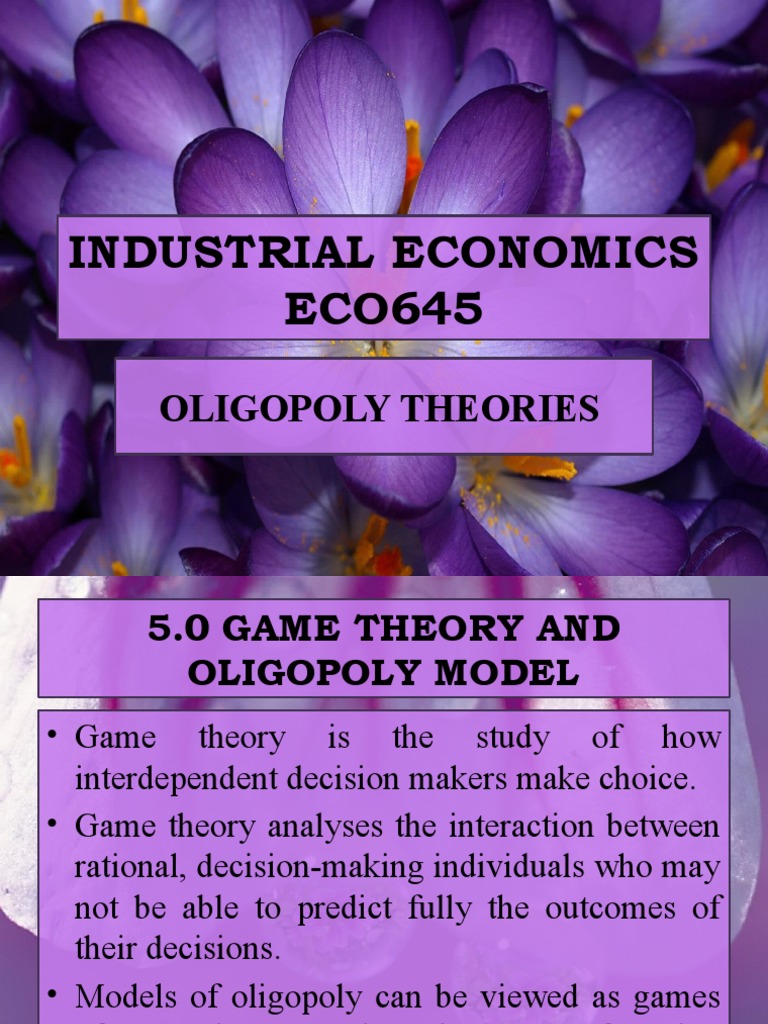 Modeling Oligopolistic Competition An Analysis of Cournot, Bertrand