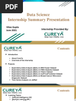 Data Science Internship Summary Presentation: Vikas Gupta June 2021