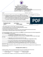 Department of Education: Summative Test 2.1 in English 10