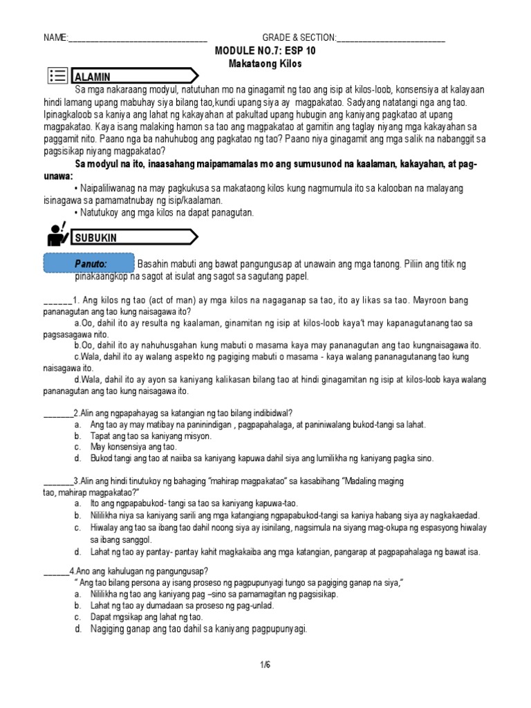 Module 10 ESP Week 1 | PDF
