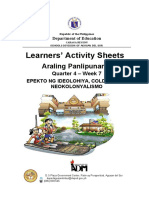 Learners' Activity Sheets: Araling Panlipunan 8