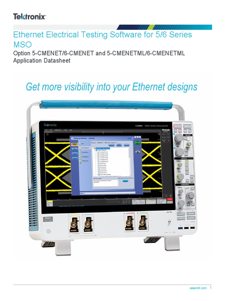 TekExpress Ethernet Electrical Testing Software For 5 and 6 Series MSO ...
