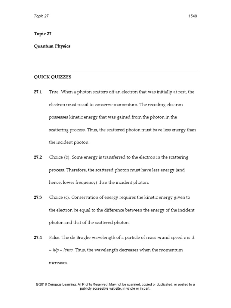 Topic 27 Quantum Physics | PDF | Electronvolt | Light