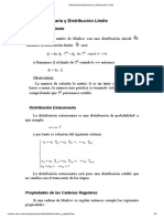 Distribución Estacionaria y Distribución Límite