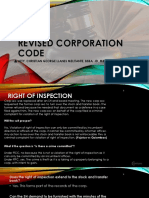 REVISED CORPORATION CODE: KEY PROVISIONS ON RIGHT OF INSPECTION AND APPRAISAL RIGHT