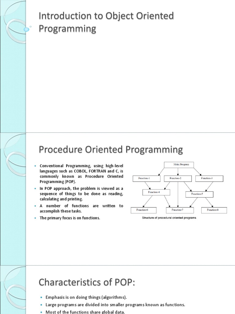 Introduction To Object Oriented Programming | PDF | Object Oriented ...