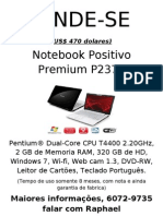 Notebook Positivo P237S US$470