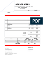 Azad Traders: 14-Mar-2021 Invoice No.: - 30