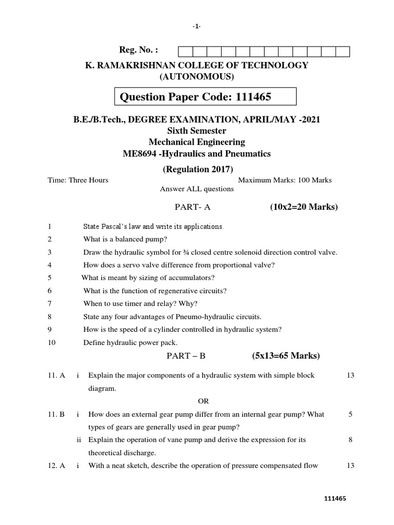Me8694 PDF Hydraulics Pump