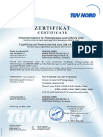 Cert - DINEN12567 - ISO10497 - Fire Test Type Approval