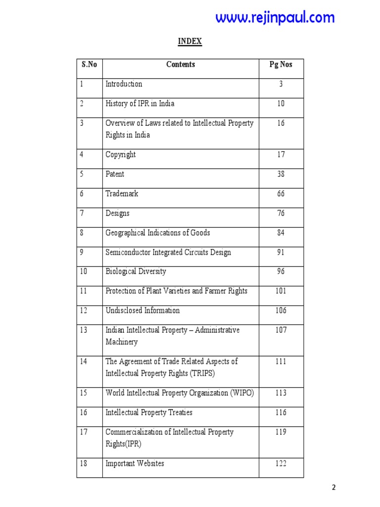 Intellectual Property Rights in India | PDF | Intellectual Property ...