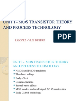 Unit I - Mos Transistor Theory and Process Technology: 15ecc15 - Vlsi Design