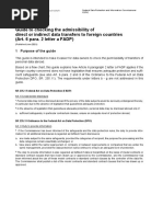 Guide To Checking The Admissibility of Direct or Indirect Data Transfers To Foreign Countries (Art. 6 Para. 2 Letter A FADP)