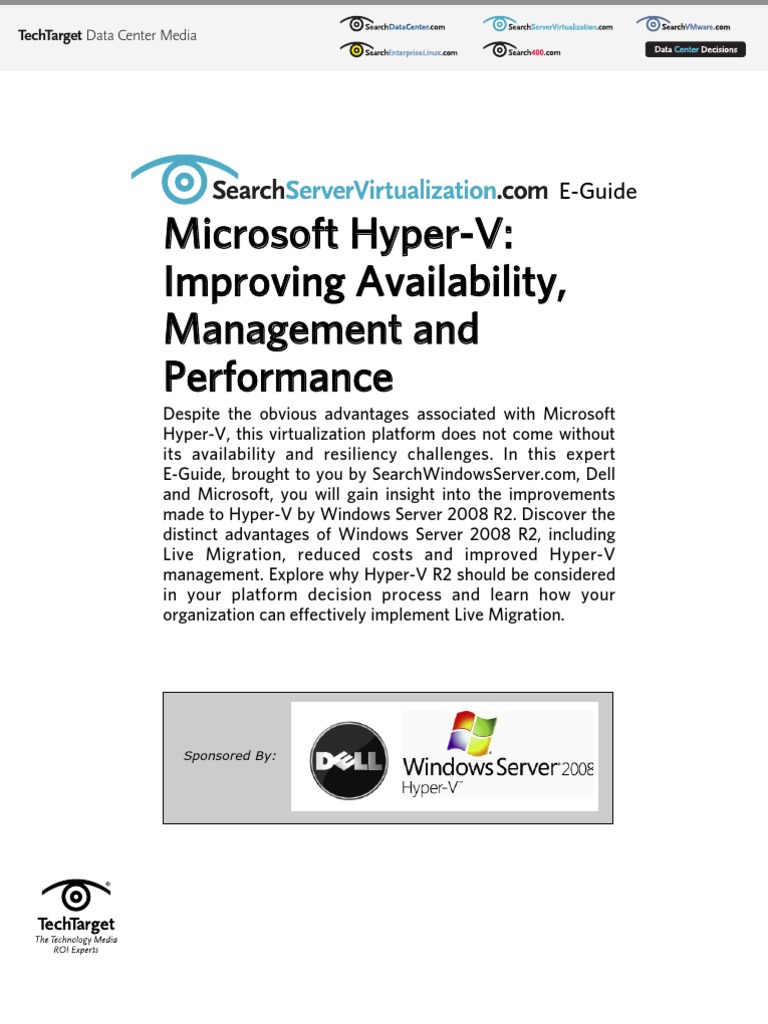 Dell Sserver Hyperv Eguide | PDF | Hyper V | Computer Cluster