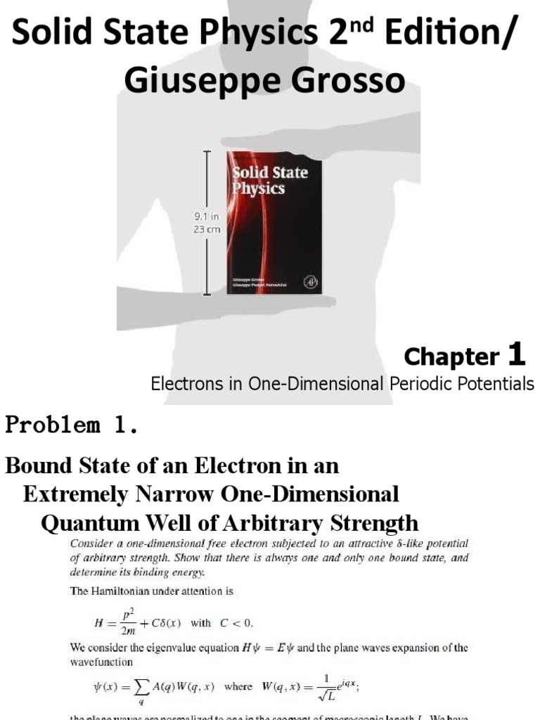 Solid State Physics 2 Edition/ Giuseppe Grosso: Electrons in One ...