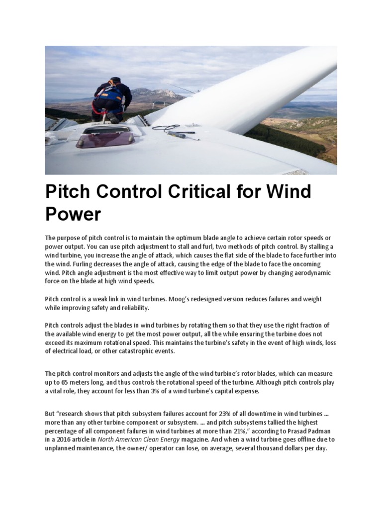 Wind Turbine Pitch Control Innovations | PDF | Electric Motor ...