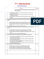 Solid state Physics MCQ on Fermi energy levels and PN junctions