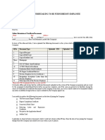 Undertaking From Employee For Documents - HR 1