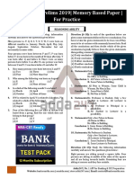 IBPS RRB PO Prelims 2019 - Memory Based Paper - For Practice: Reasoning Ability