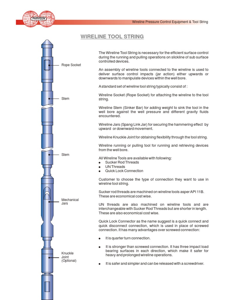 013 wireline tool string Equipment Mechanical Engineering