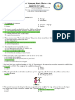 Scientific Concepts and Principles Multiple Choice Quiz