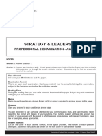 Strategy & Leadership: Professional 2 Examination - August 2015