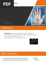 Hand Geometry: Presented By: Dr. Saif Alabachi Computer Engineering University of Technology